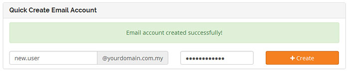 Email Account Created Successfully