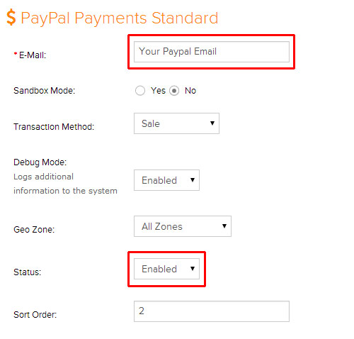 Enter necessary info for payment gateway settings