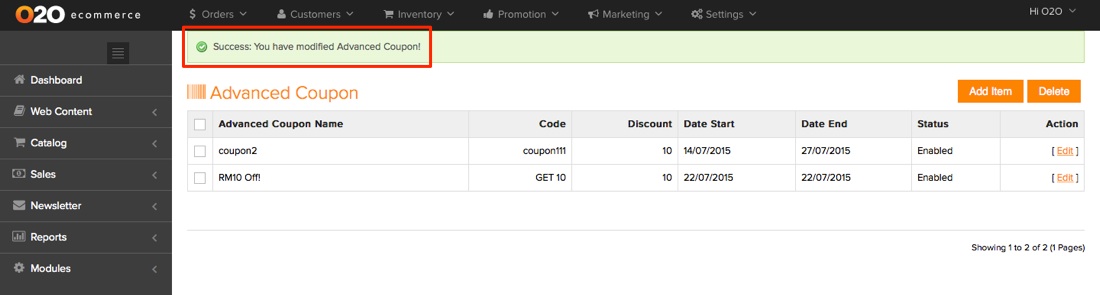 advance coupon